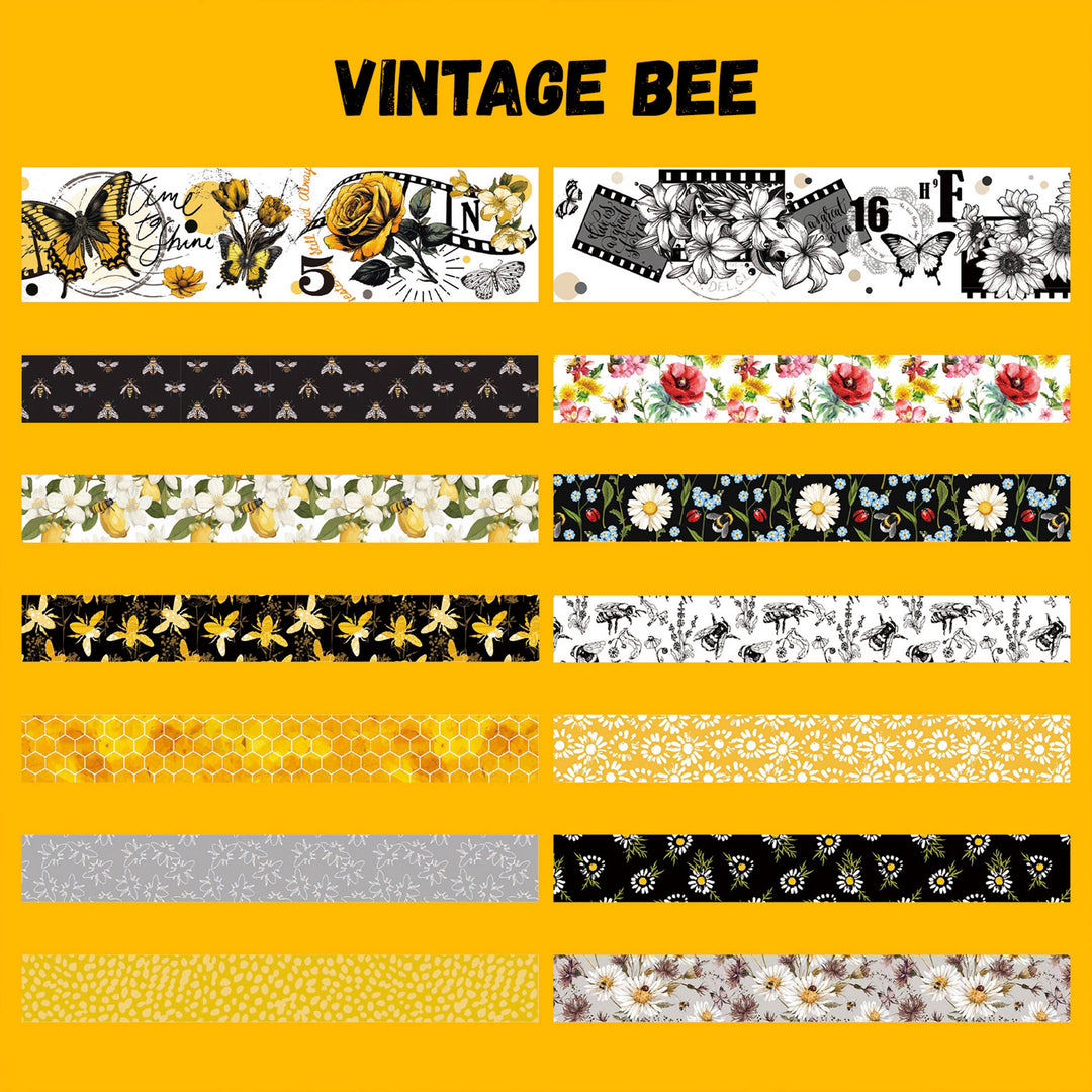 Bee Garden Washi Tape Set - 14 Rolls