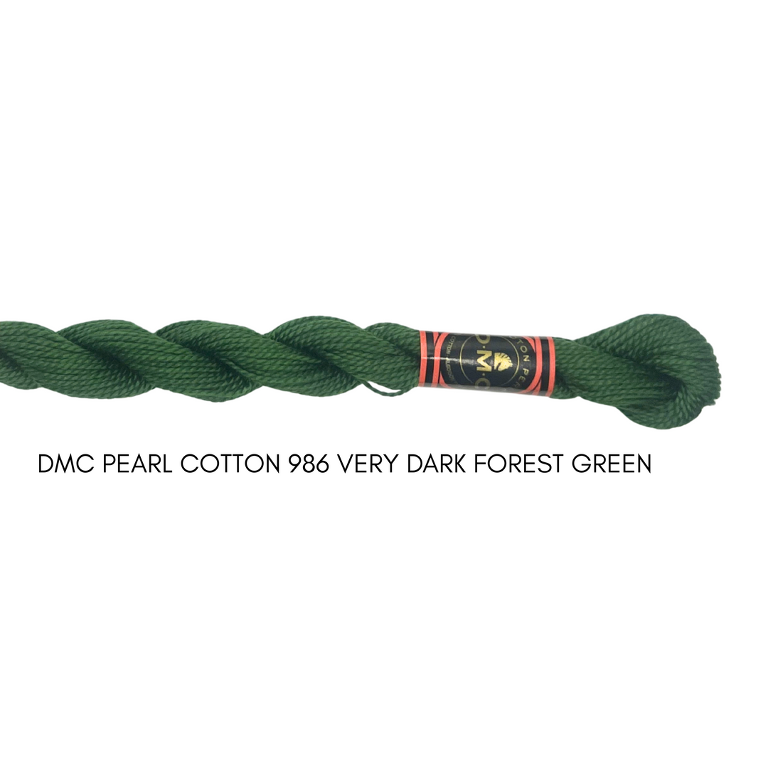 DMC Perle Cotton Size 986 V. Dk. Forest Green