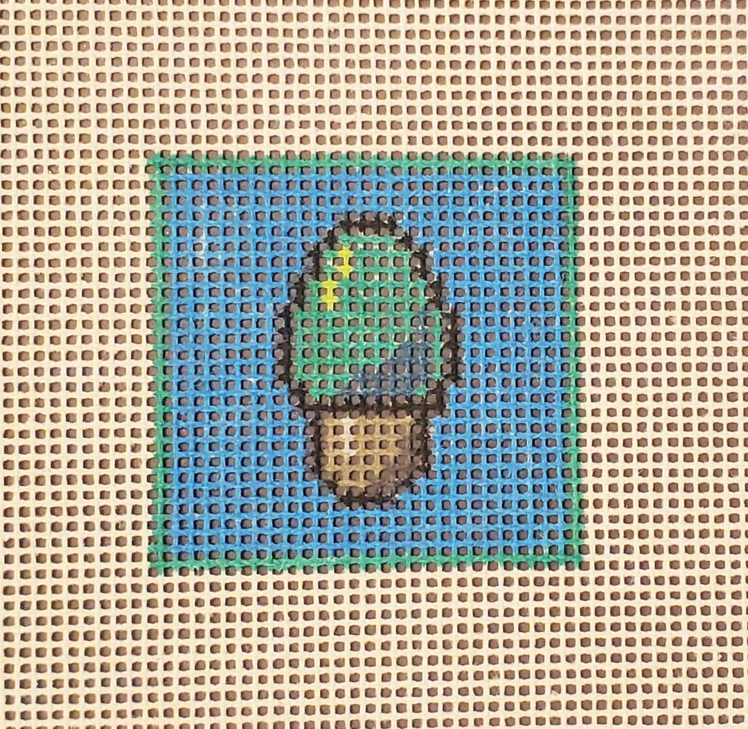 Christmas bulb mini needlepoint hand painted canvas