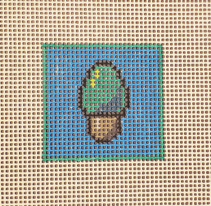 Christmas bulb mini needlepoint hand painted canvas