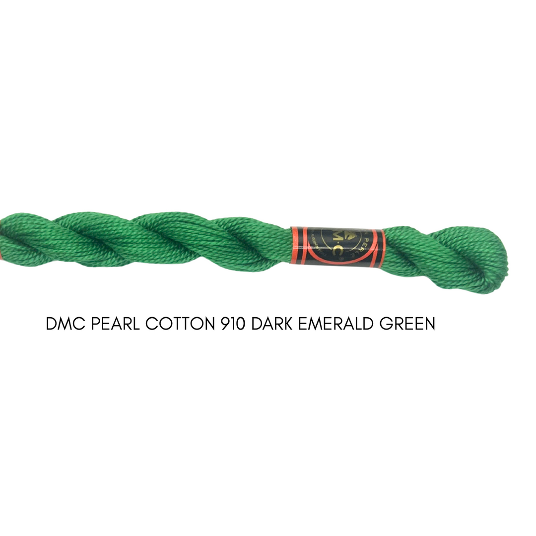 DMC Perle Cotton Size 910 Dk. Emerald Green