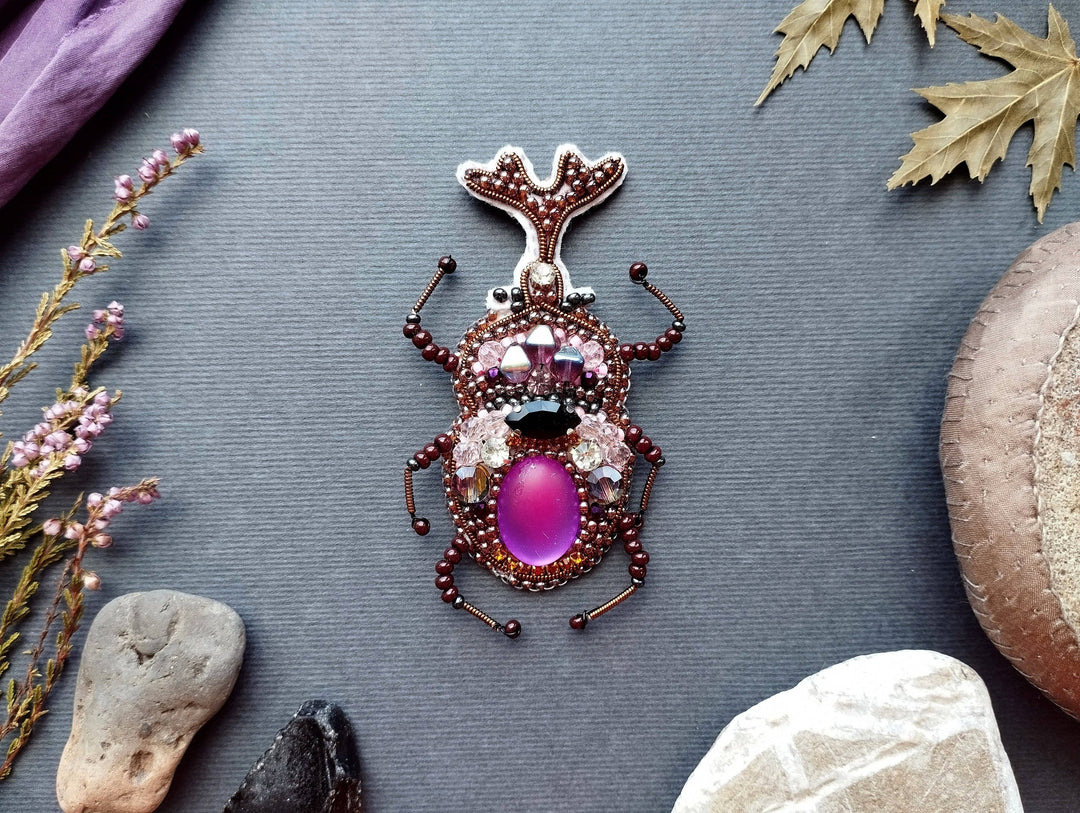 Set of 4 Bead Embroidery Kit: DIY Insect Brooches