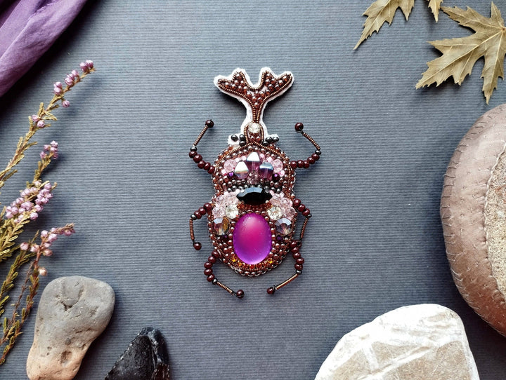 Set of 4 Bead Embroidery Kit: DIY Insect Brooches