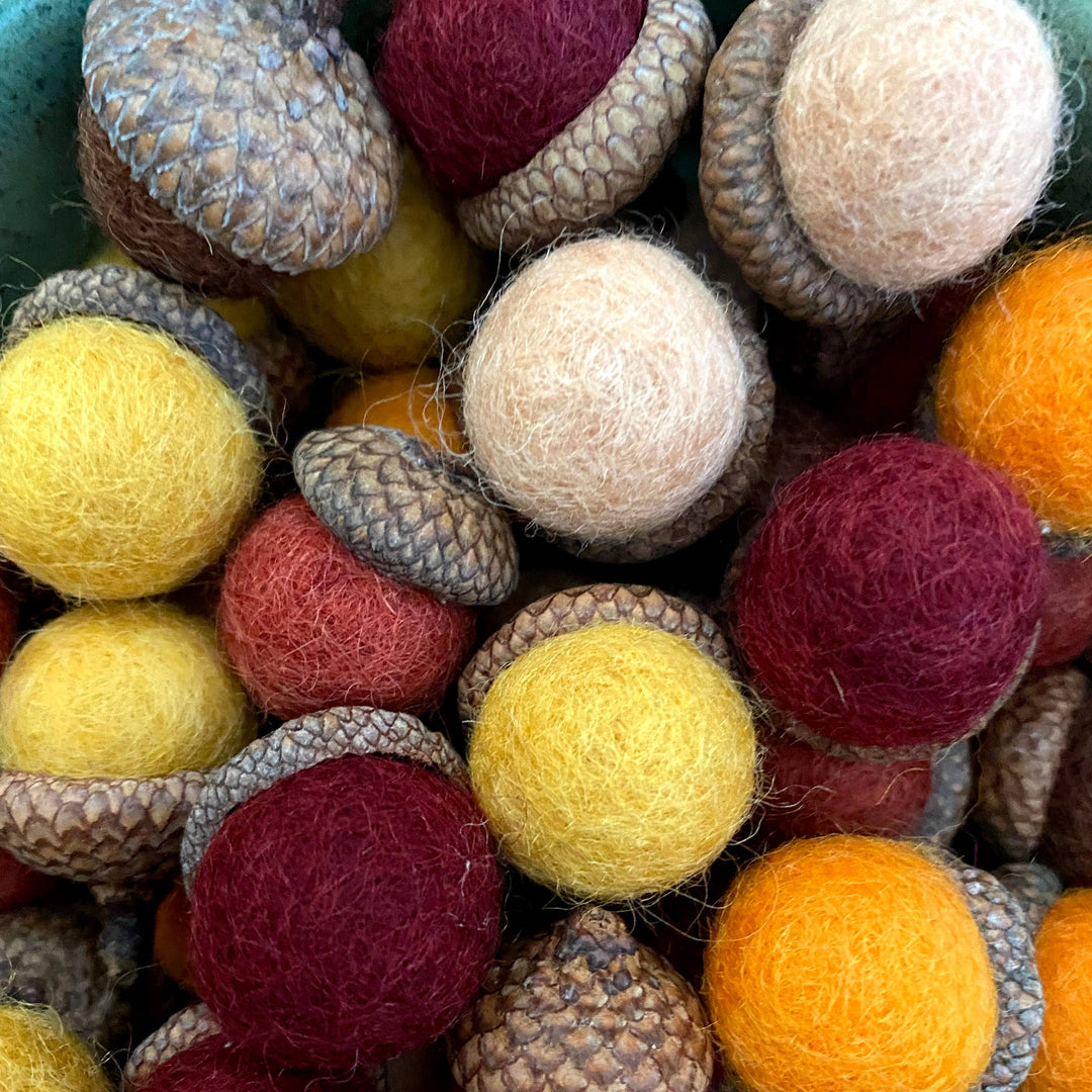 Felt Wool Acorns Pumpkin Spice