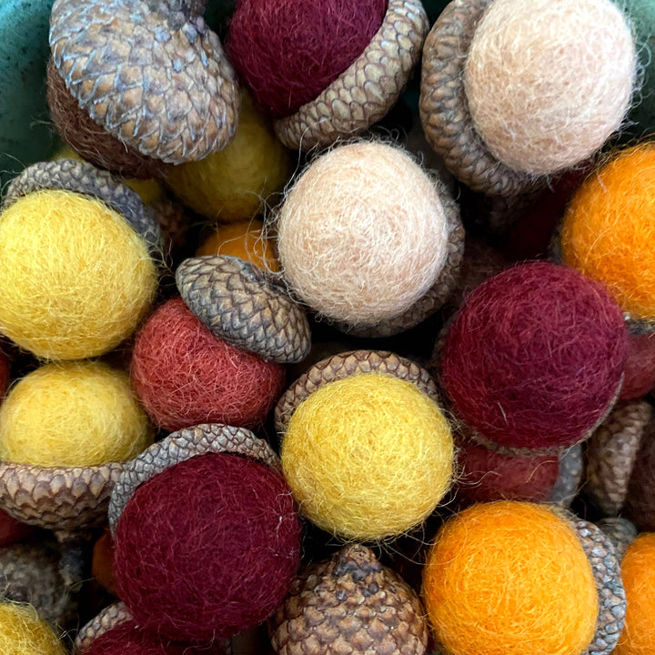 Felt Wool Acorns Pumpkin Spice
