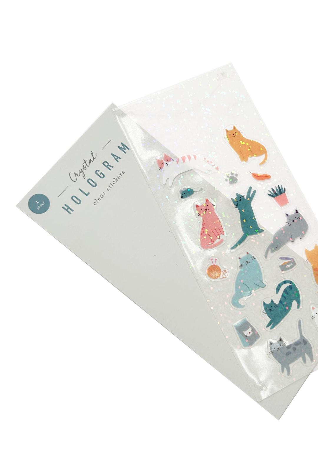 Cats Crystal Hologram Clear Stickers