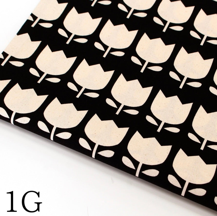 Color Palette Tulip by the 1/4 Yard - Black