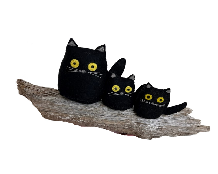 Needle Felted Black Cats Kit