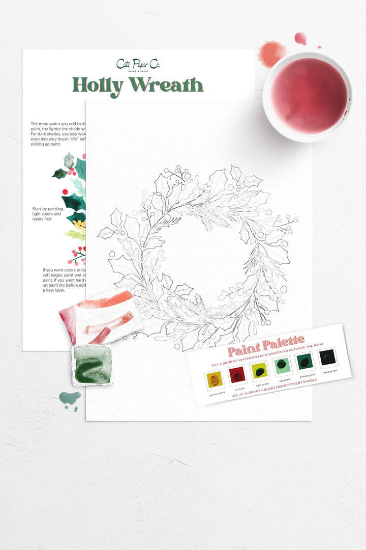 Holly Wreath Watercolor Kit