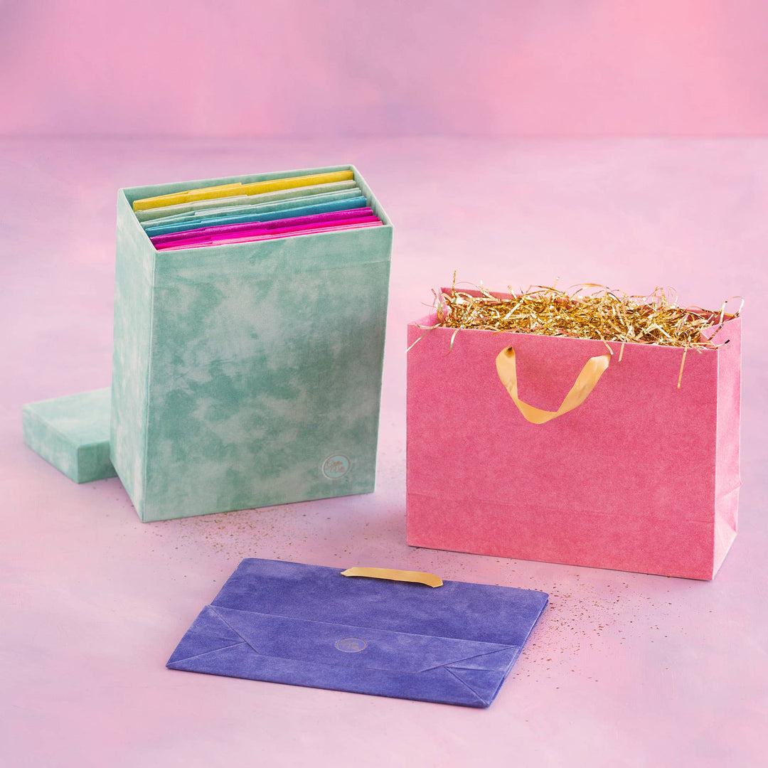 Glitterville Patisserie Flocked Bags, 10 Asst, 12"x16"x6"