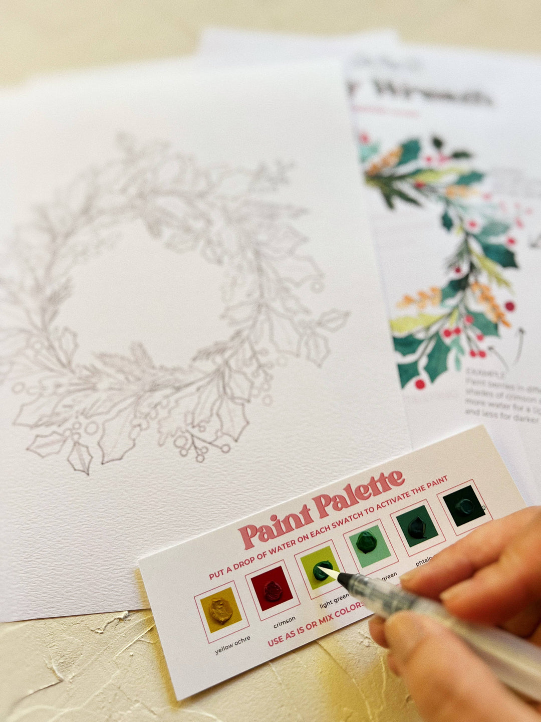 Holly Wreath Watercolor Kit