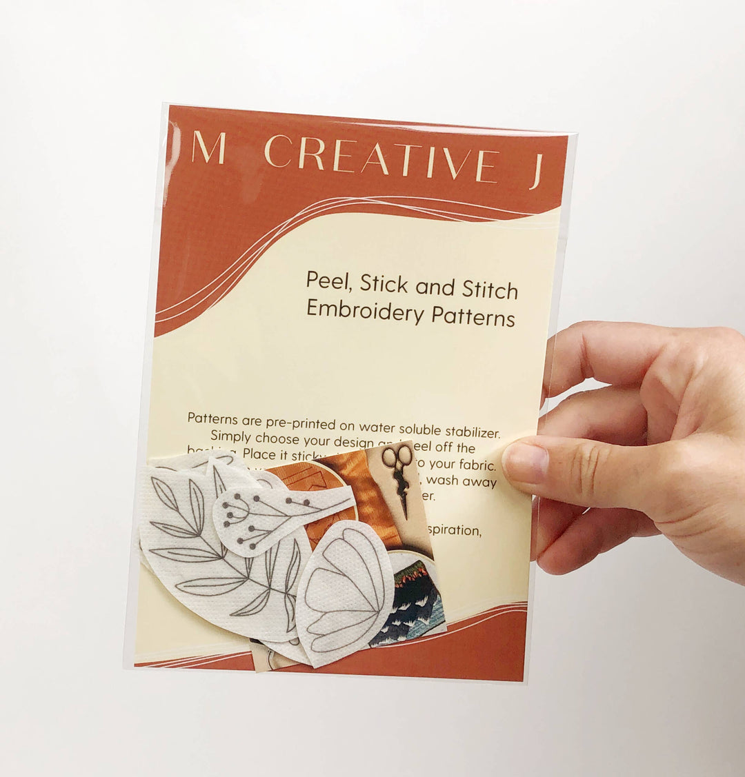 Florals Hand Embroidery - Peel Stick & Stitch Patterns