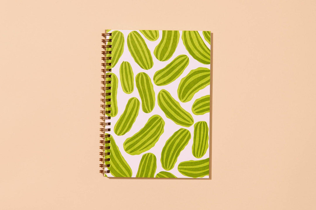 Letterpress A5 Lined Spiral Notebook—Pickles (Top Seller)