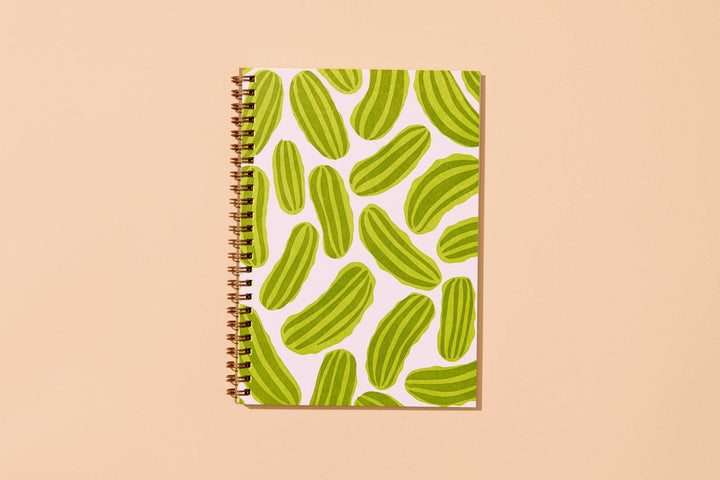 Letterpress A5 Lined Spiral Notebook—Pickles (Top Seller)
