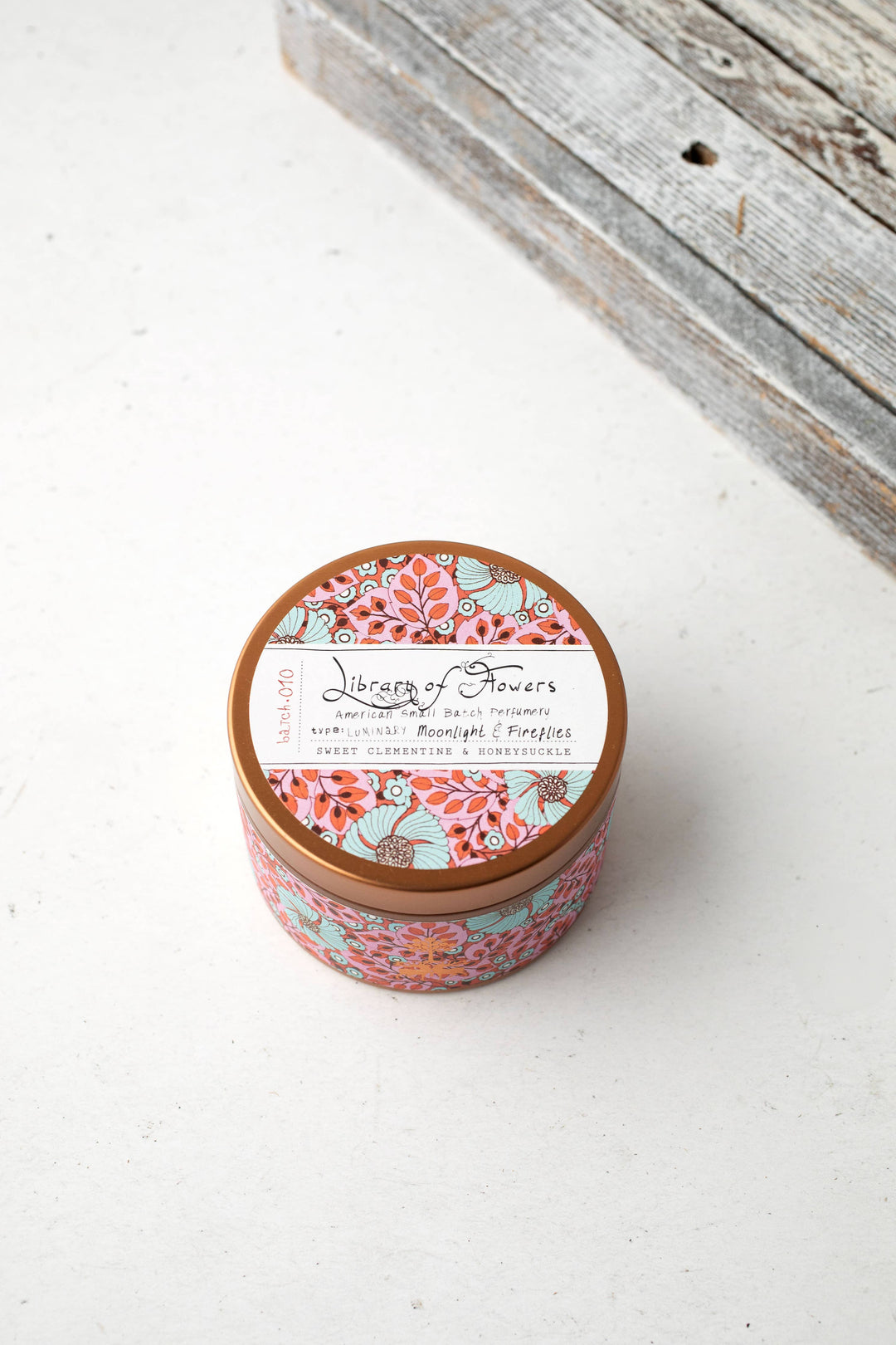 BLUE FLOWERS & PINK LEAVES CANDLE