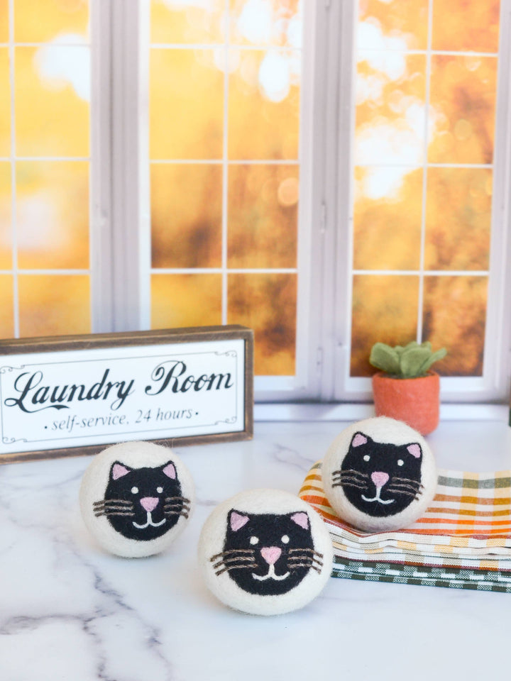 Black Cats Eco Wool Dryer Balls