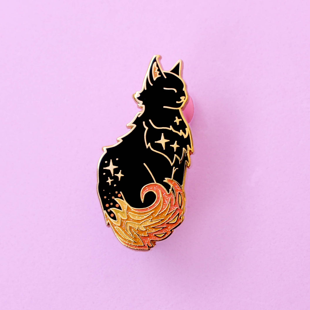 Fire Cat Enamel Pin