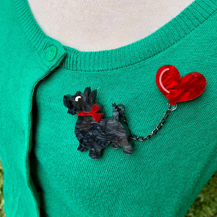Scottie Dog Balloon Brooch
