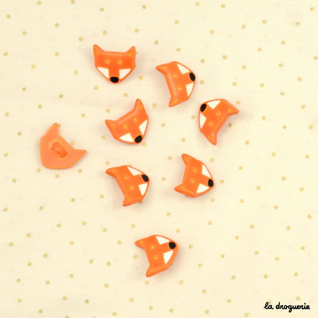 Funny Beast Fox Button 15 mm