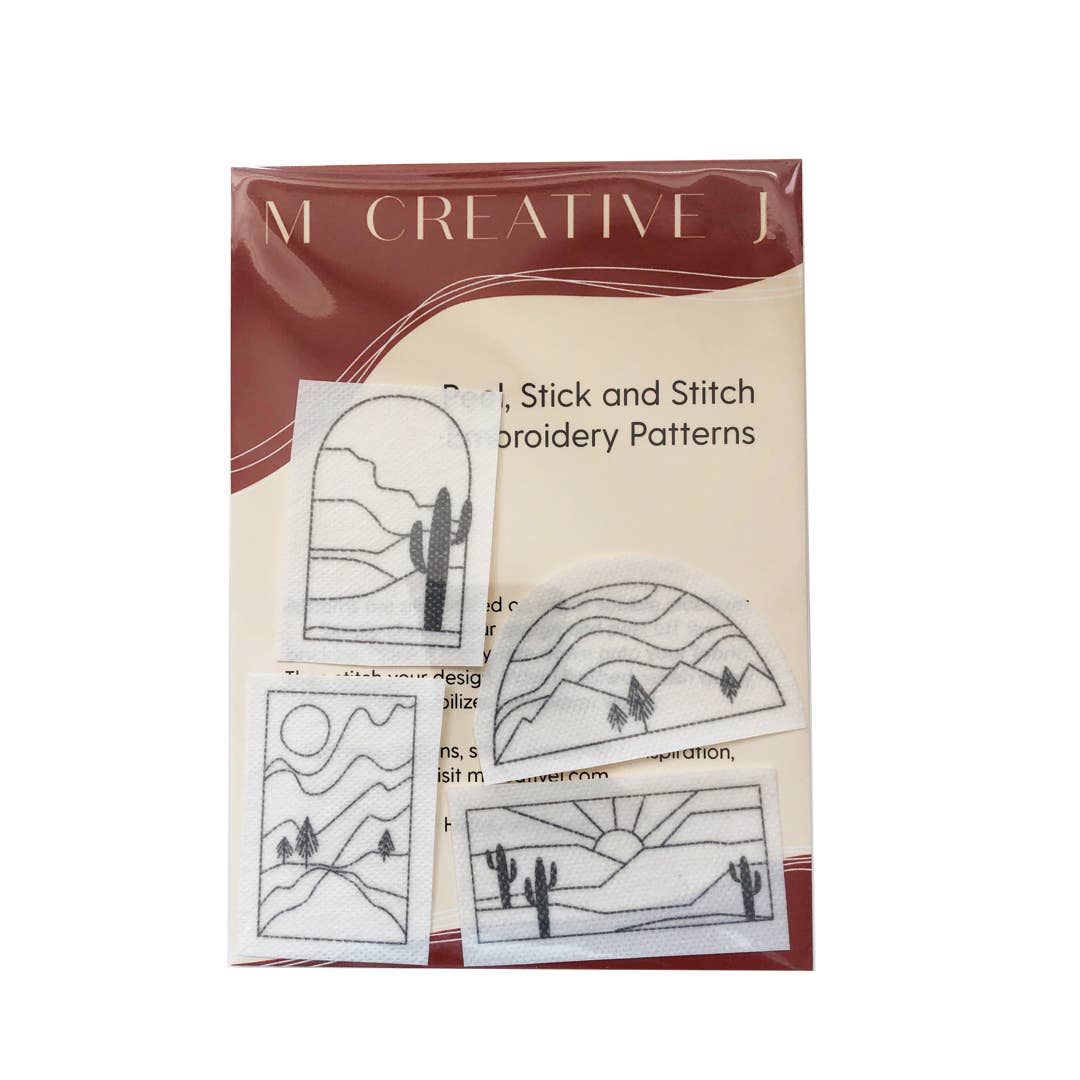 Landscape Hand Embroidery - Peel Stick &amp; Stitch Patterns