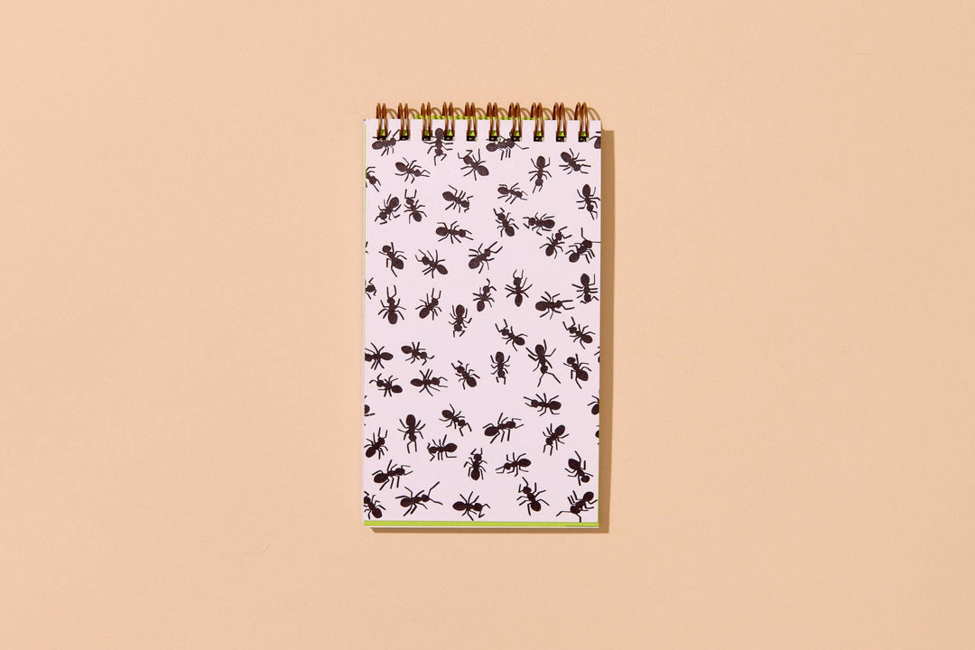 Letterpress Small Spiral Notebook—Ants (Fun, Kids, Bugs)