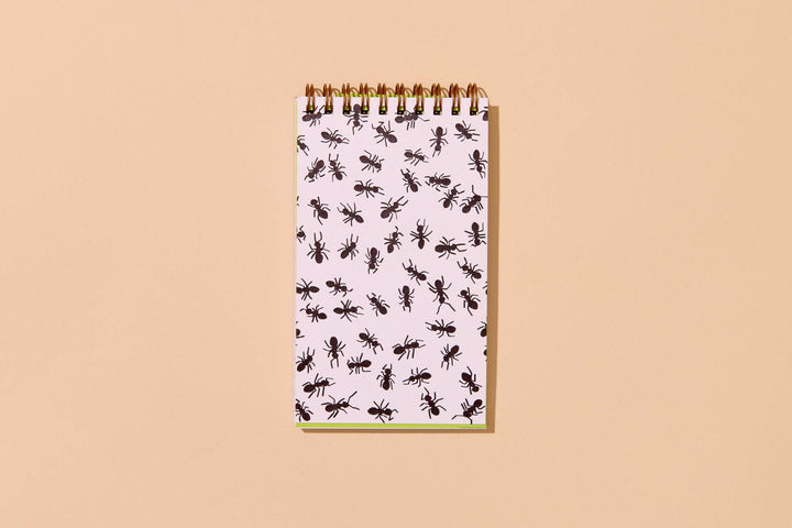 Letterpress Small Spiral Notebook—Ants (Fun, Kids, Bugs)