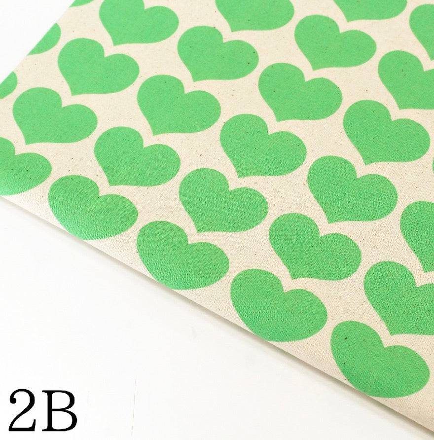Color Palette Hearts by the 1/4 Yard - Green
