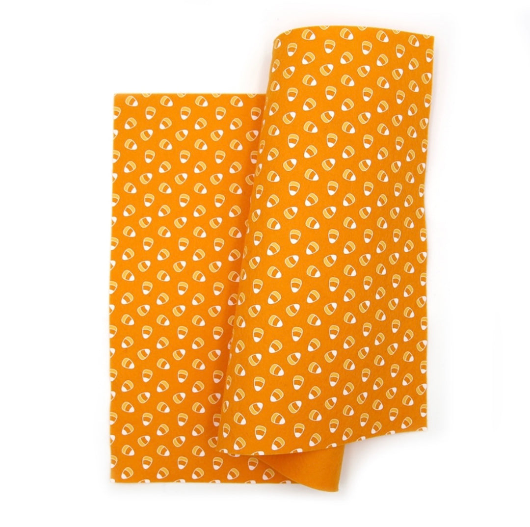 Halloween Candy Corn Merino Wool Felt