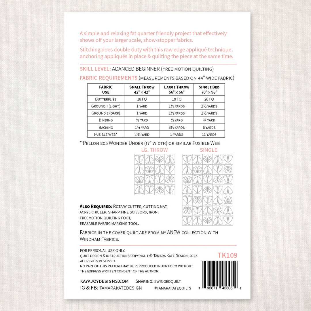 Winged Quilt Pattern