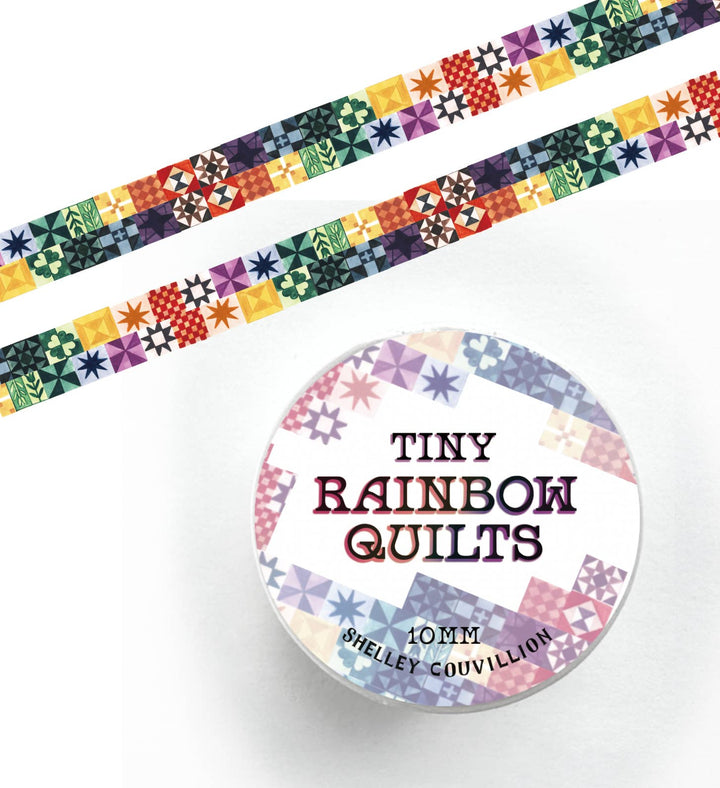 Tiny Rainbow Quilt Washi Tape | Mini Quilt Pattern Tape