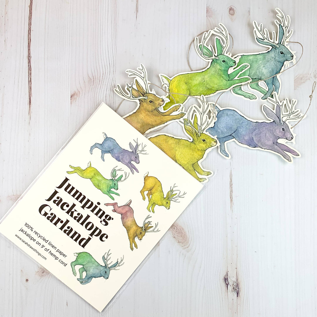 Jumping Jackalope Illustrated Garland