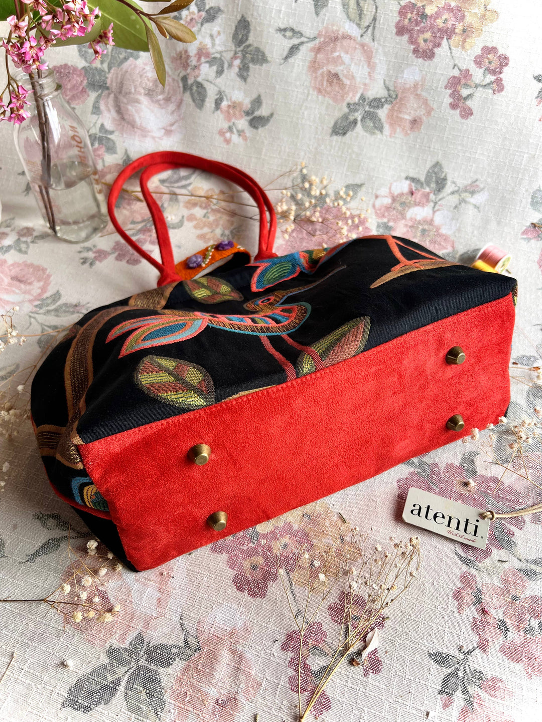 Birdy Black Molly: Modern Tapestry Doctor Bag; Snap Frame