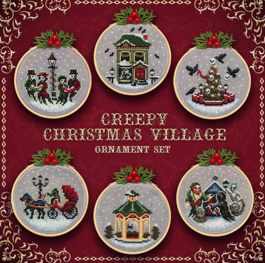 Creepy Christmas Village Cross Stitch Pattern