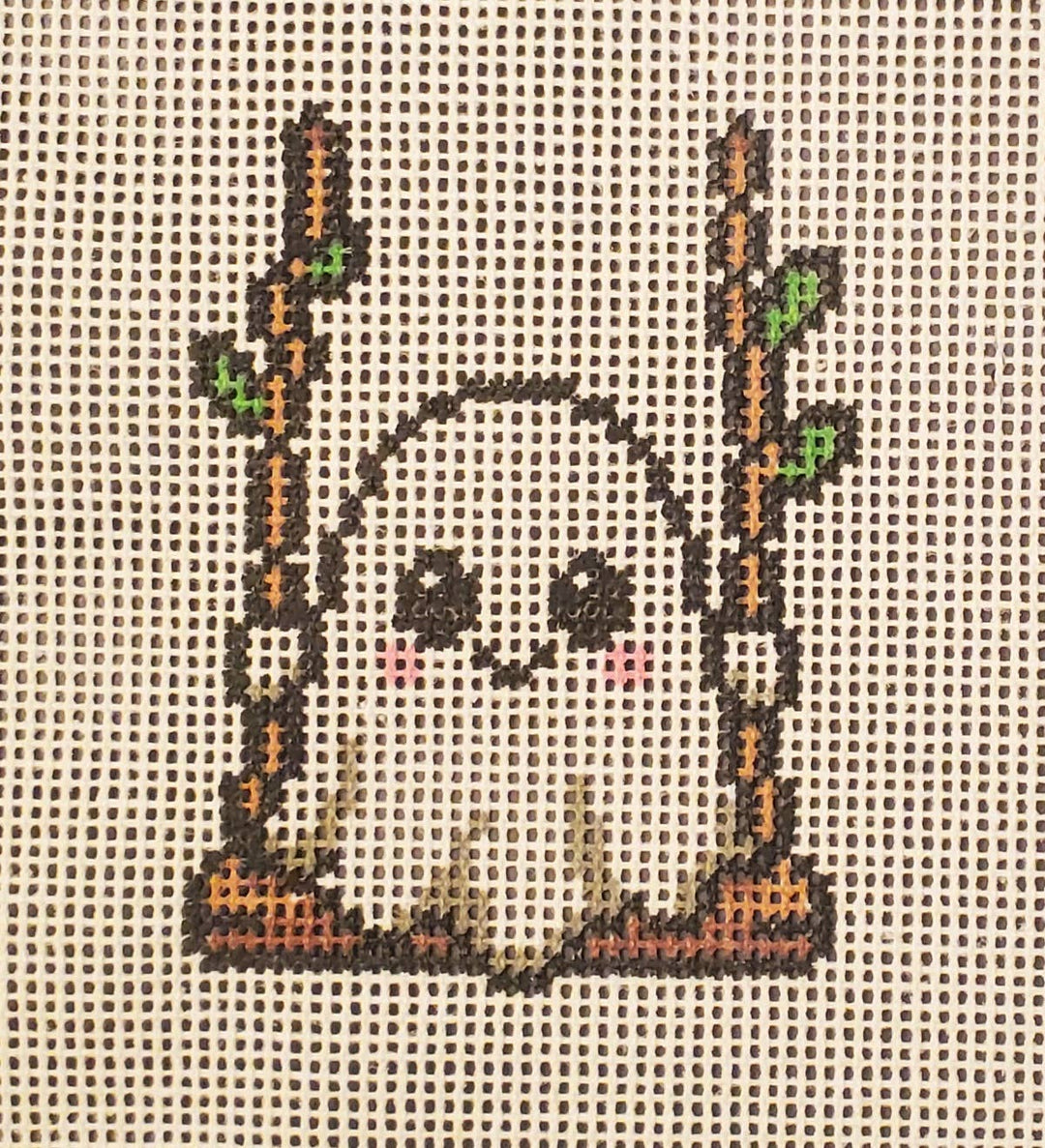 Halloween ghost swinging needlepoint hand painted canvas