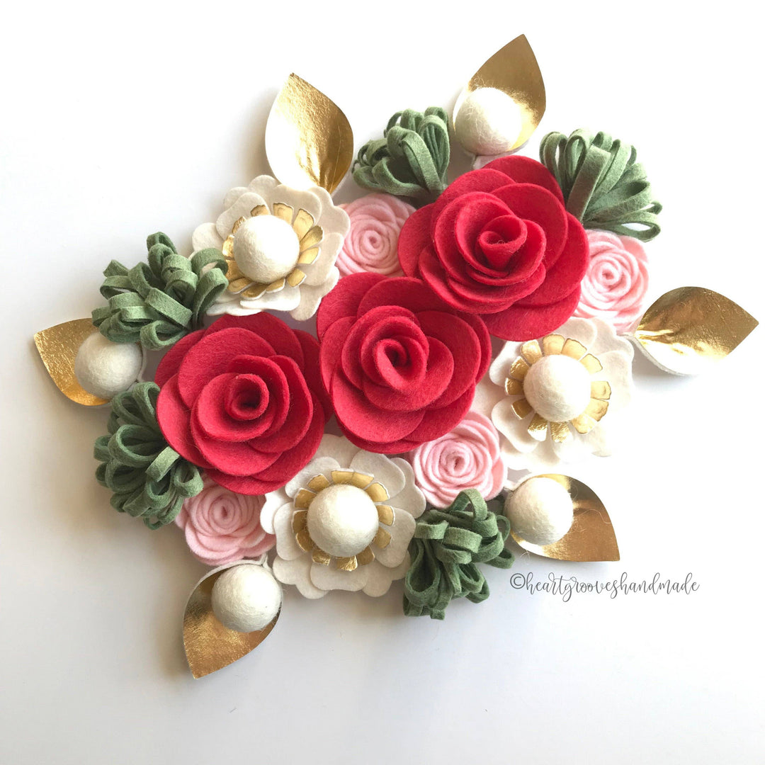 Felt Flower Wreath Craft Kit | Strawberry Mint