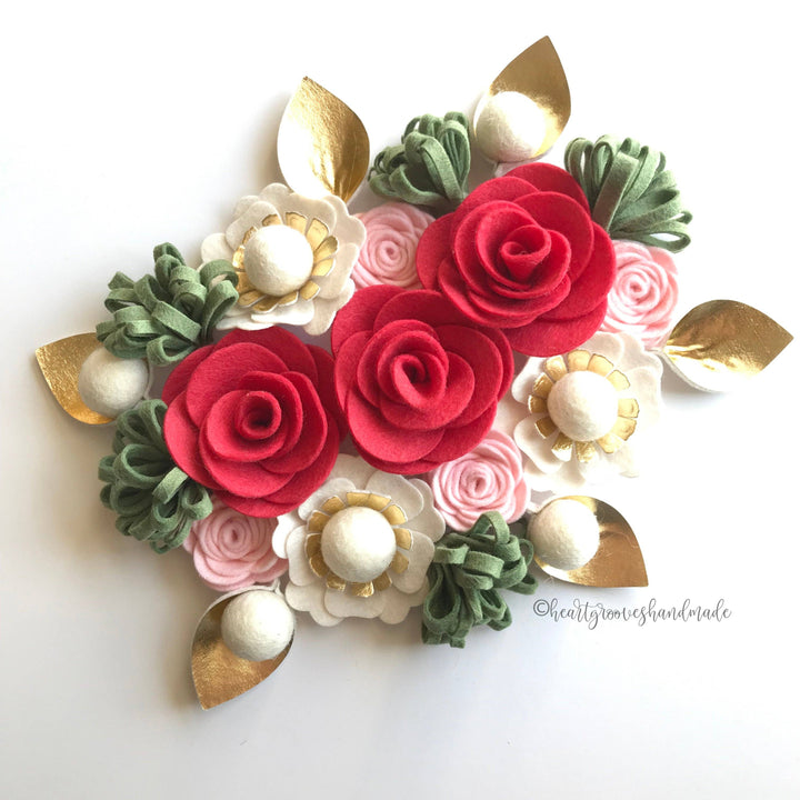 Felt Flower Wreath Craft Kit | Strawberry Mint