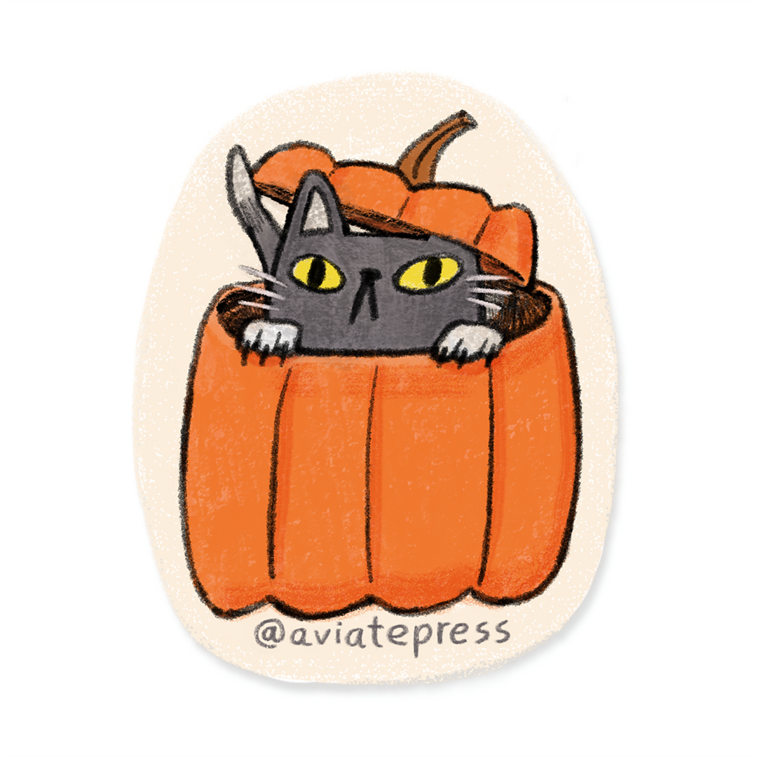 Cute Pumpkin Cat Halloween Sticker