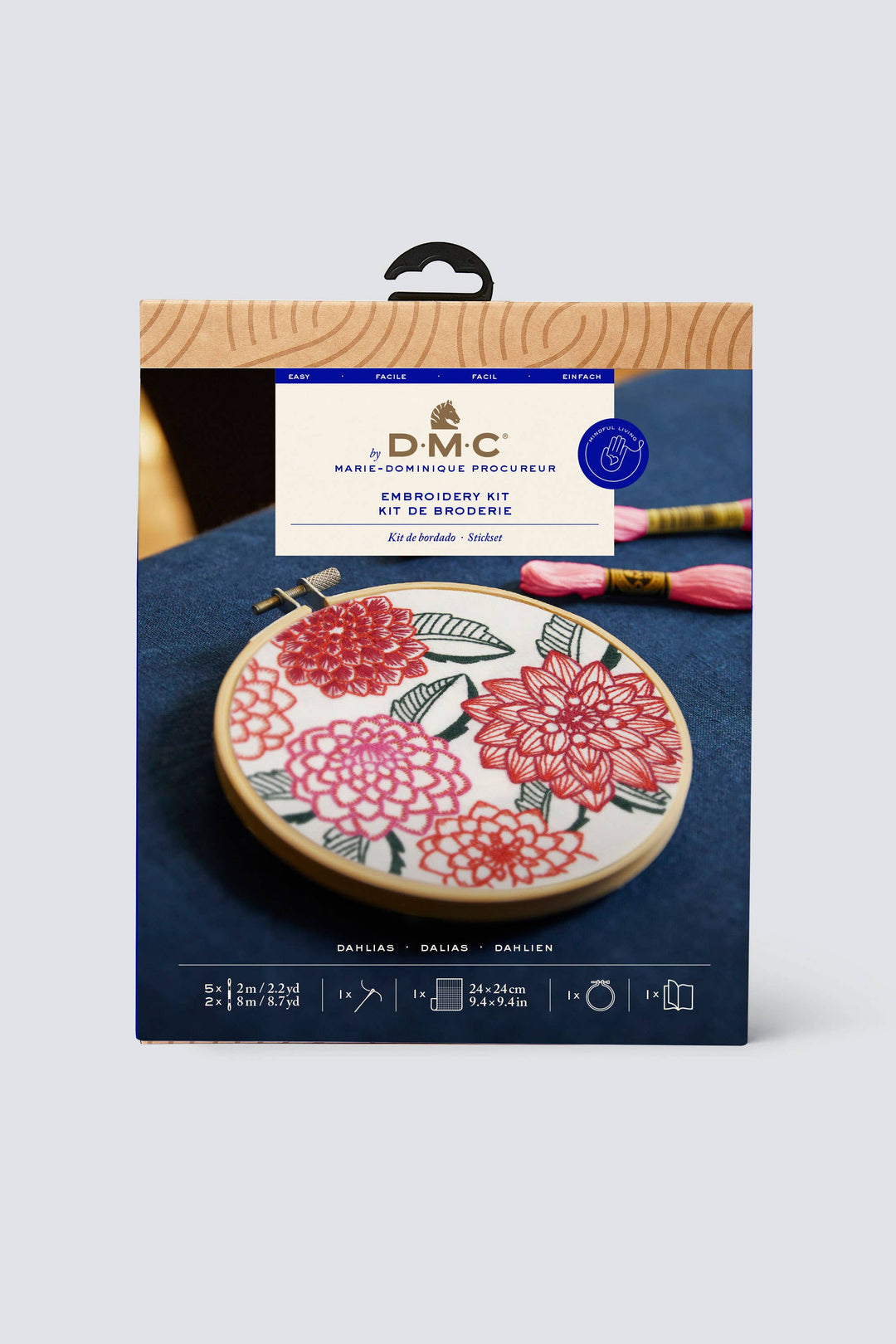 DMC Designer Embroidery Kit - Dahlias