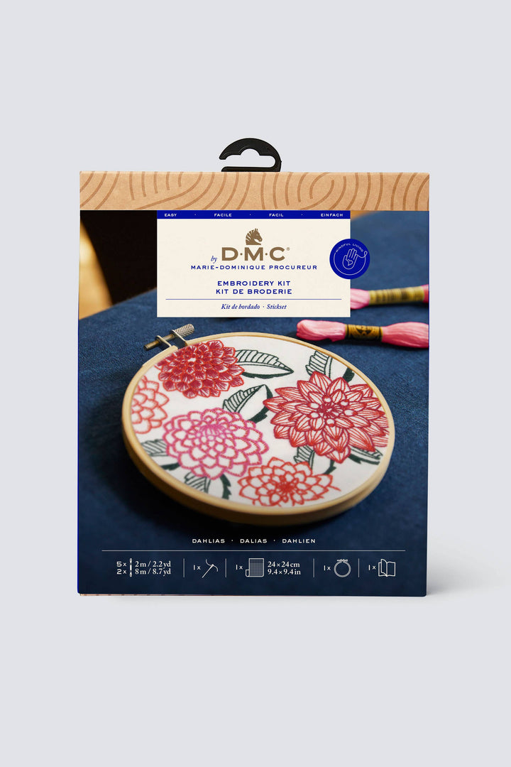 DMC Designer Embroidery Kit - Dahlias