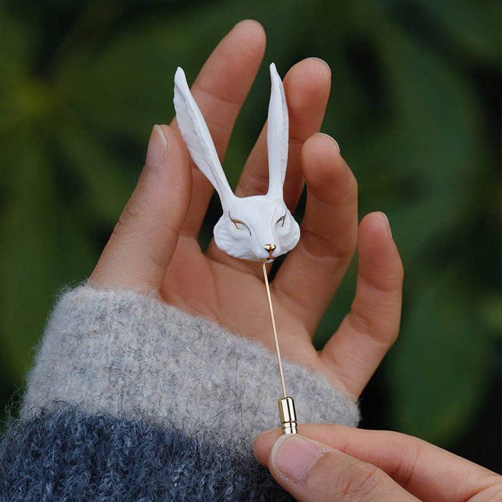 YIHE Ceramic Brooches "White Fox"