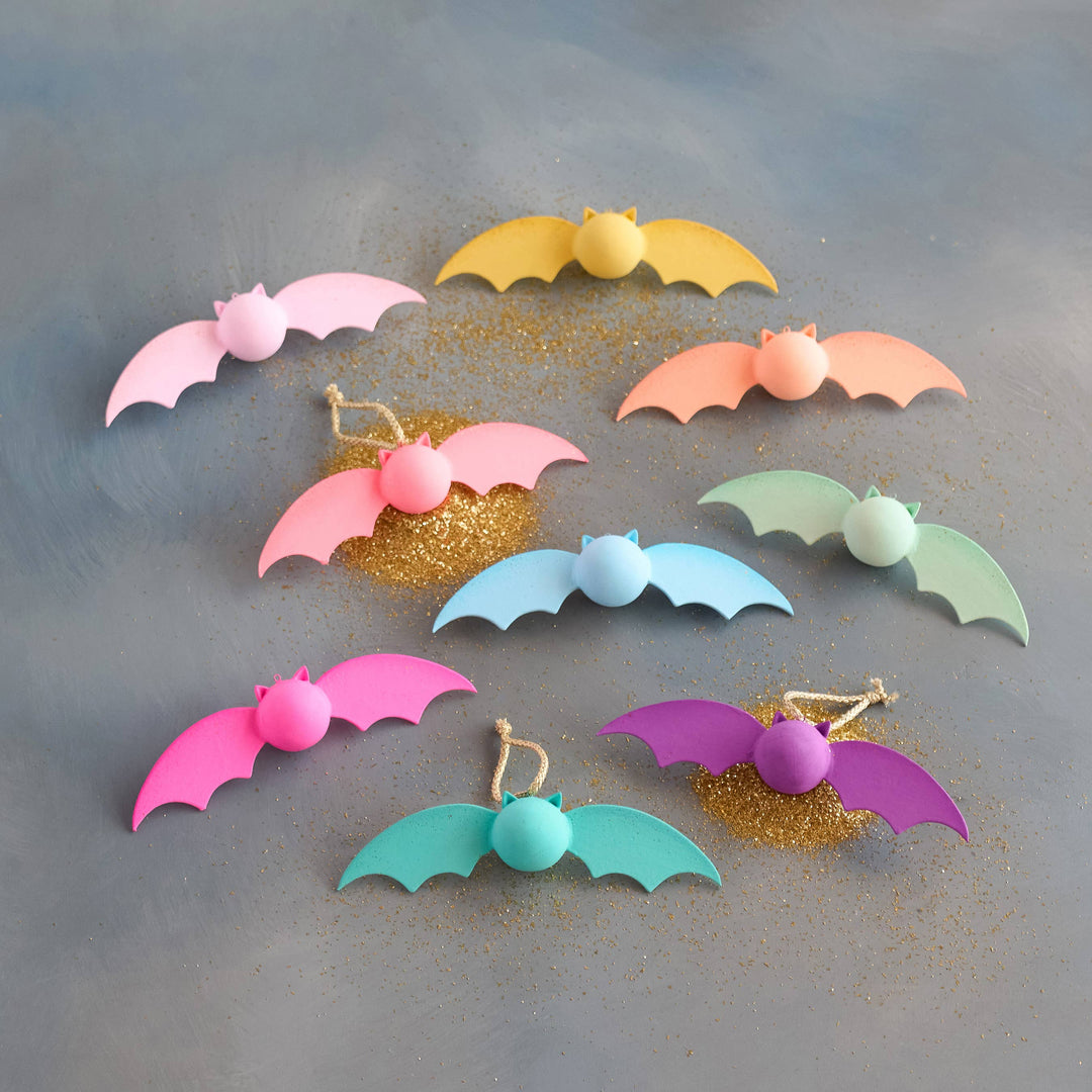 Glitterville Rainbow Bat Ornament