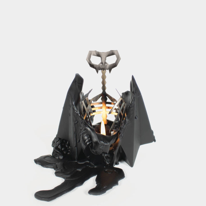 PyroPet Blaka Bat Skeleton Candle Black