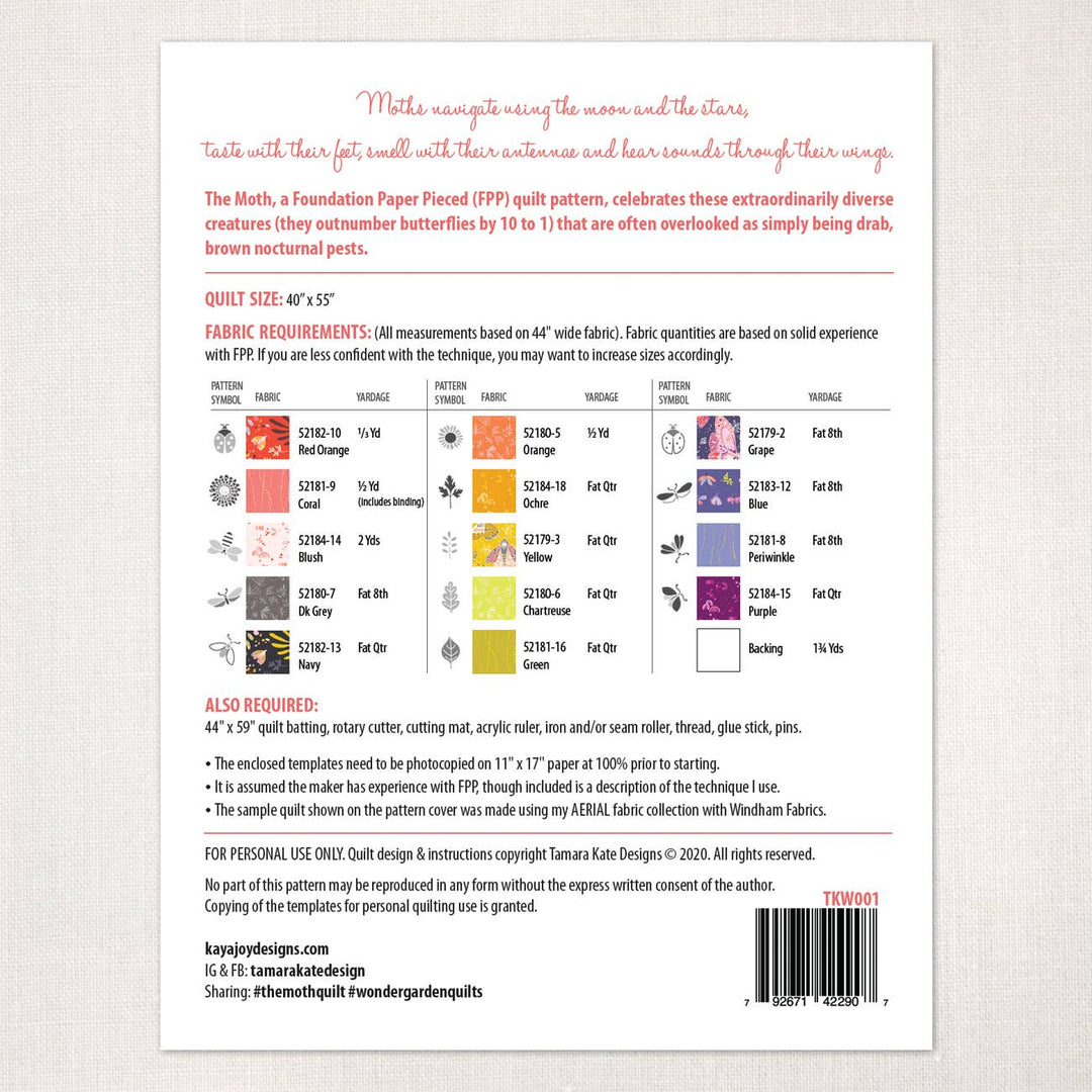 The Moth Quilt Pattern