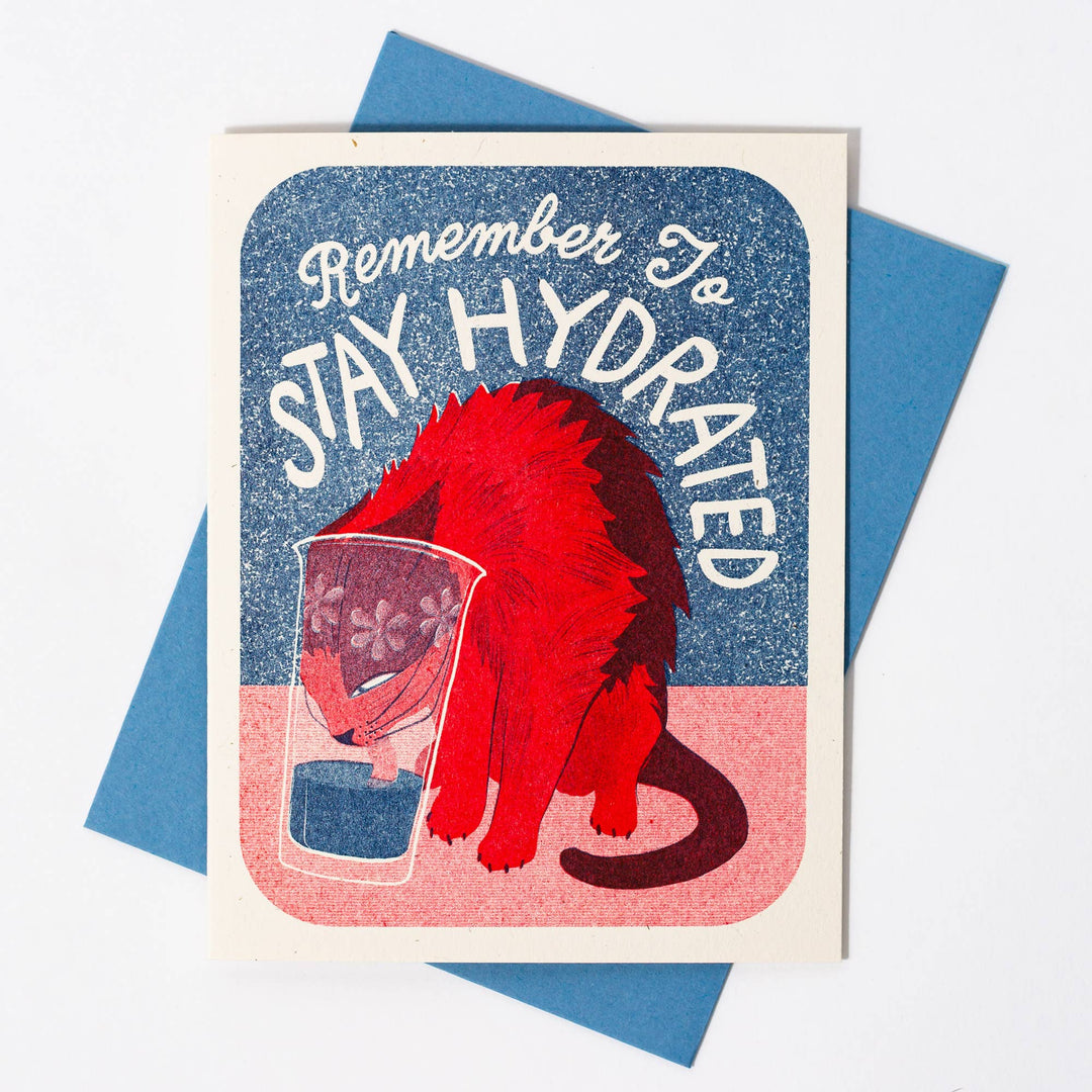Stay Hydrated - Risograph Greeting Card