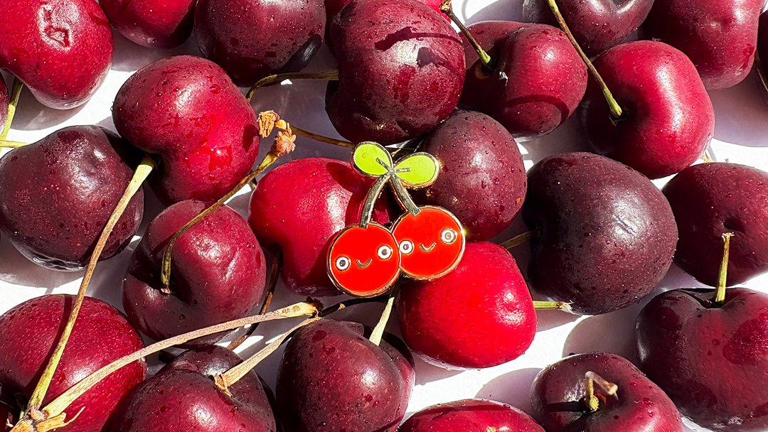 Cute Red Cherries Hard Enamel Pin