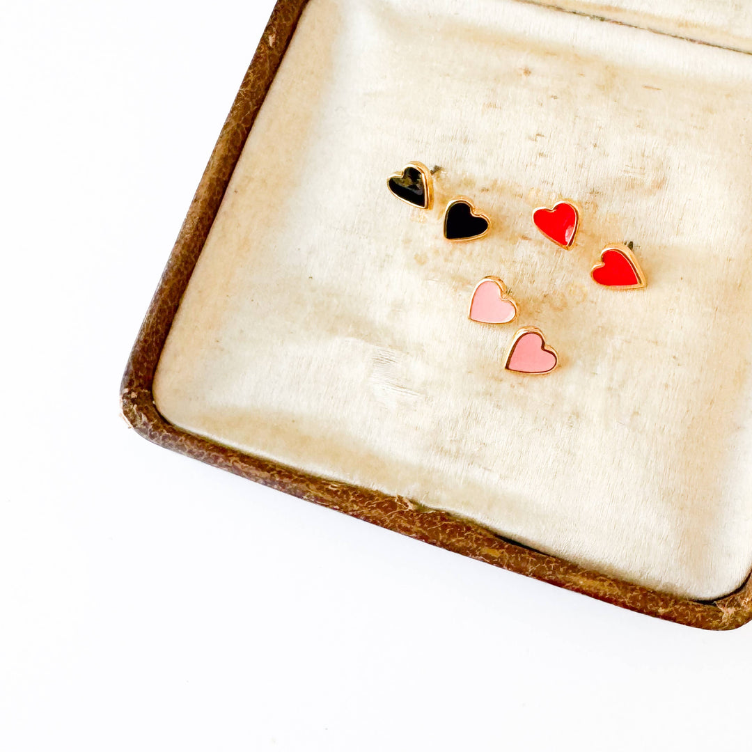 Set of Three Tiny Heart Studs