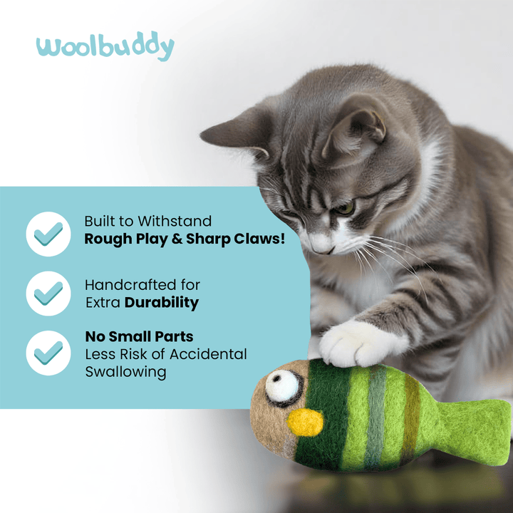 Woolbuddy Felted Fish Cat Toy