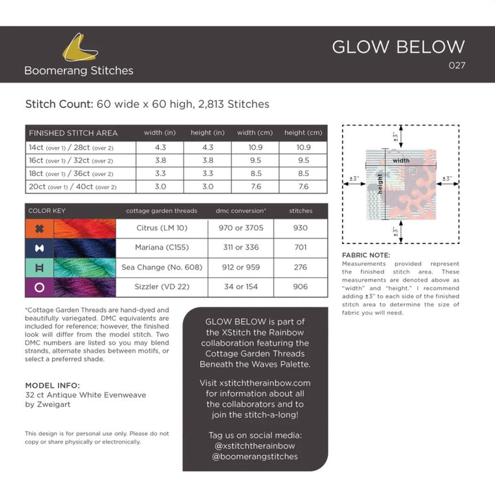 Glow Below Cross Stitch Pattern