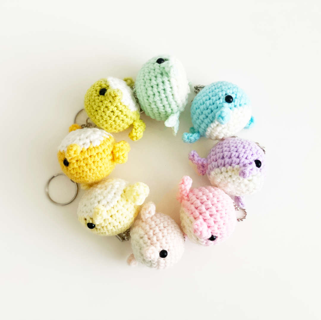 Blushing Whale Keychain - DIY Crochet Kit (Pink)