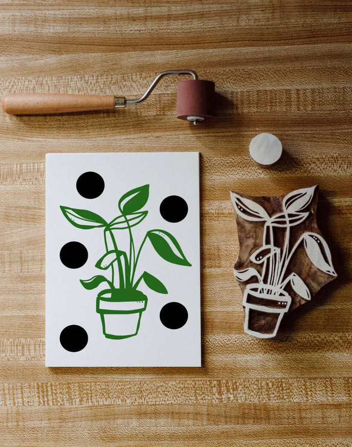 Potted Plants Wood Block Printing kit